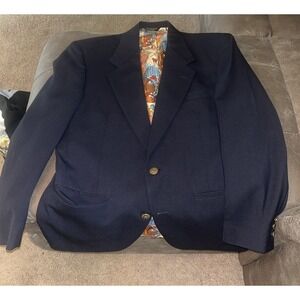 Palm Beach Blazer of Champions Men Medium/Large Black Gold Buttons Sport CoatUSA